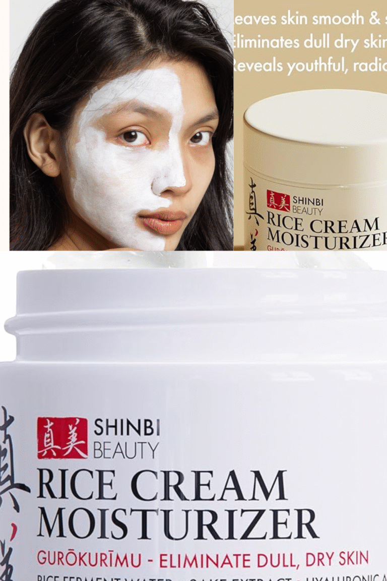 beige modern minimalist face skin care photo collage pinterest pin